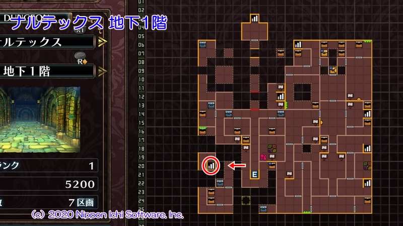 ナルテックス1F左側の敵強いゾーン