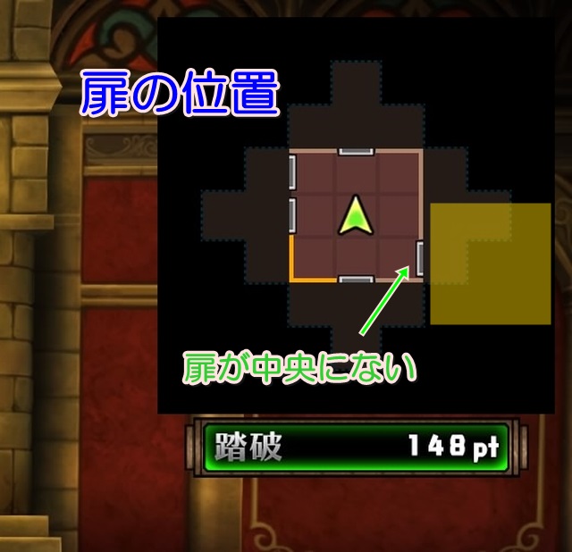 扉が壁の中央にない